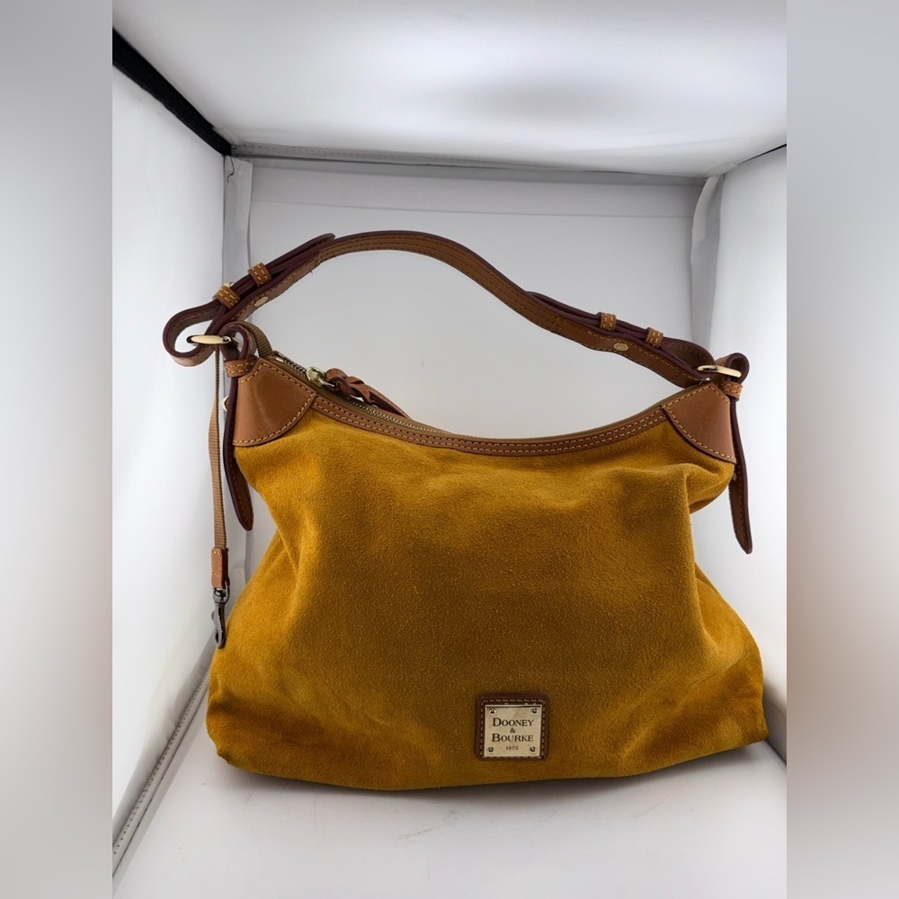 Dooney And Bourke Leather Shoulder Bag, Handbag Mustard - Picture 5 of 16